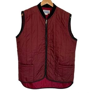 Vintage Sears Work Leisure Vest Maroon Red Quilted Sz Large Tall